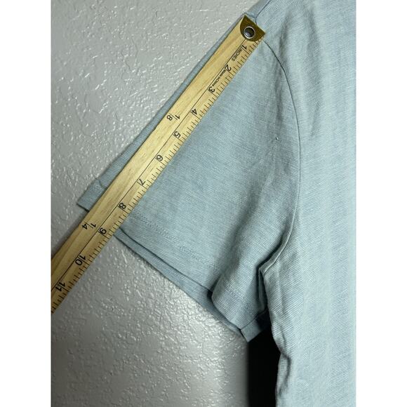 Marine Layer Large Light Blue Short Sleeve Polo Shirt Casual Workwear - Picture 8 of 9